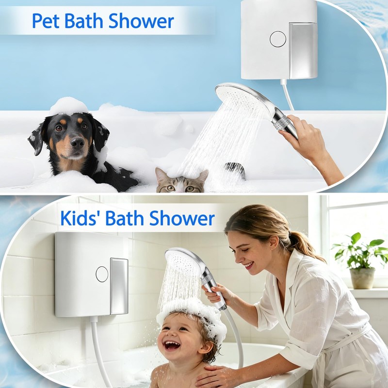 RINBOU Foam Shower Head with Dual-Mode Foam/Clear Water Spray, High