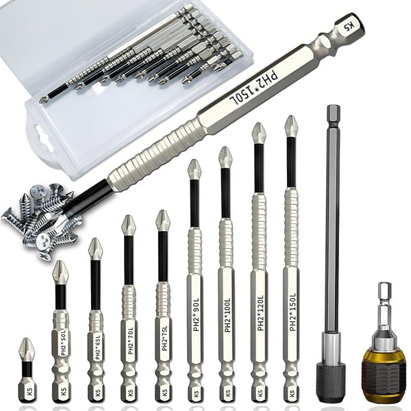 9PCS High Magnetic Screwdriver Drill Bit Set, K5 Impact-Resistant Non-Slip