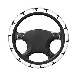 Jesus Cross Steering Wheel Cover Universal 15 Inch Car Accessories Protector for Women Men