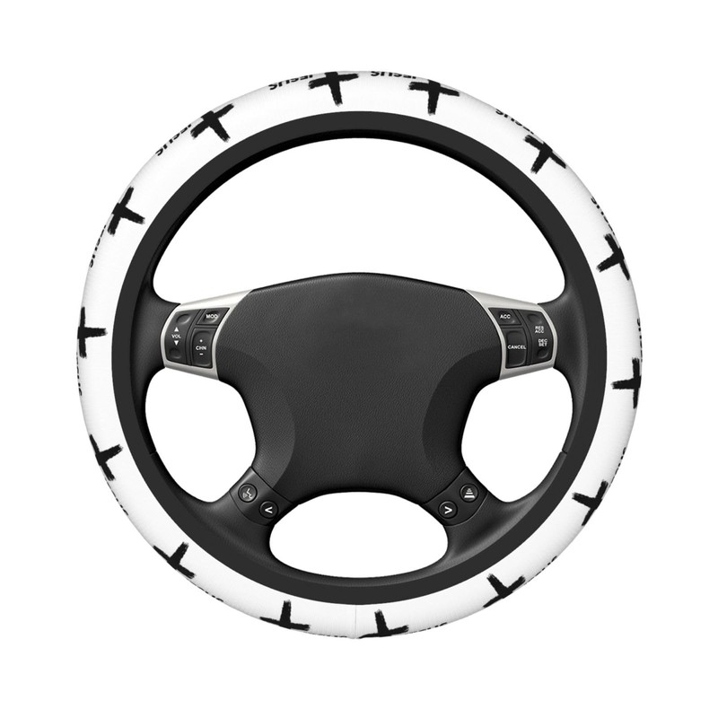 Jesus Cross Steering Wheel Cover Universal 15 Inch Car Accessories