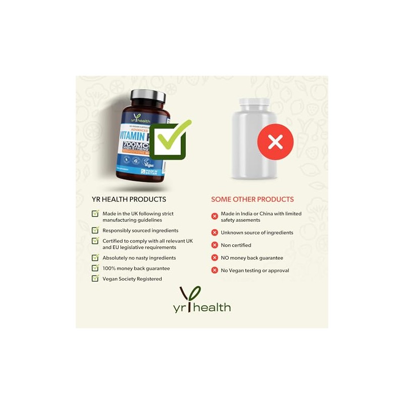 Vitamin K2 MK7 700mcg - 90 Vegan Capsules - High