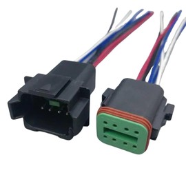Black Male & Female Connectors for Deutsch DT Prewired DT06 DT04 (8 Pin)