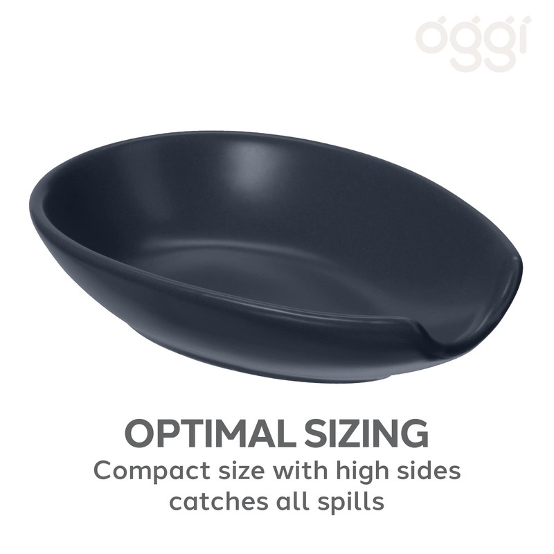 OGGI Spooner Ceramic Spoon Rest- Spoon Rest for Stove Top,