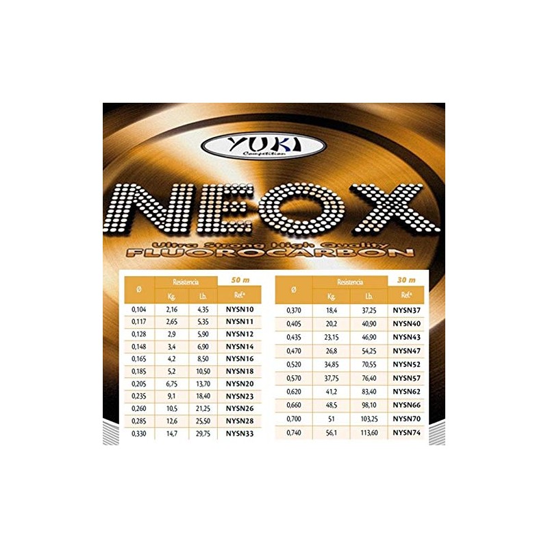 SEAGUAR YUKI NEOX Fishing Line Fluorocarbon 100% Invisible Japan 50m,