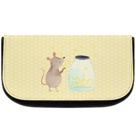 Mr. & Mrs. Panda Cosmetic Bag Mouse Stars, yellow, Hand Drawn