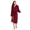 RONGTAI Women's Fleece Long Length Hoodie Bathrobe Soft Plush Material