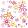 FUFUQUARE 8 Sheets Boho Pink Yellow Daisy Flower Wall Stickers
