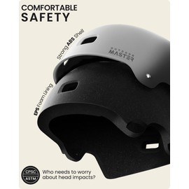 OutdoorMaster Skateboard Cycling Helmet - Two Removable Liners Ventilation Multi-Sport Scooter Roller Skate Inline Skating Rollerblading for Kids, Youth & Adults