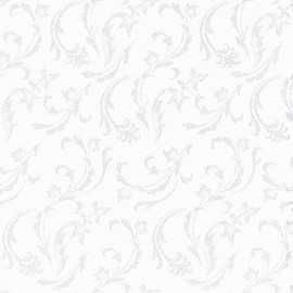 '50 WHITE Serviettes "ROYAL Collection 1/4-fold 40 cm x 40 cm" Damascato 84994 Papstar Design Napkins