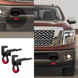 Vijay Front Tow Hook Mount Bracket and D-Ring Fit 2017-2021 Nissan Titan