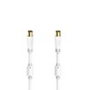 Hama 1.5m 100dB White Gold Plated Aerial Cable Coax Male
