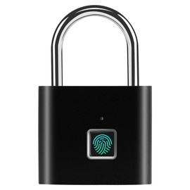 iFCOW Smart Fingerprint Padlock, Rechargeable Keyless Fingerprint Electronic Digital Padlock for Locker Luggage Gym Gates Fence and Storage