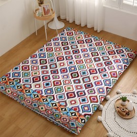 PRITIY loor Futon Mattress Cover with Zipper Twin, Futon Covers 100% Cotton Washable Japanese Futon Mattress Cover Soft Skin-Friendly Without Shrinking (Tartan, Twin)