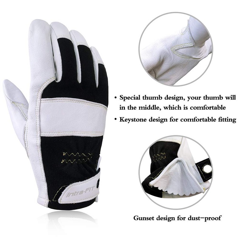 Intra-FIT TIG Welding Gloves, Premium Grain Goatskin, Spark-resistant Nomex Back,