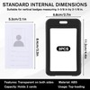 3 PCS Id Badge Holder with Double-Sided Clear Windows, Vertical