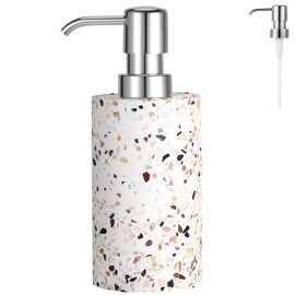 Luxspire Soap Dispenser, Hand Soap Dispenser with Replacement Pump Head, Refillable Hand Soap Dispenser, Pump Bottle Dispenser for Bathroom, Kitchen, 10.8oz/320ml, Terrazzo