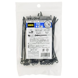 Ohm Electric LT-C110W30BK 09-1267 OHM Clamp Tie, Weather Resistant, Outdoor, 4.3 inches (110 mm), Pack of 30, Black