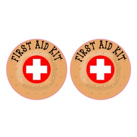 StickerTalk Bandage First Aid Kit Vinyl Stickers, 1 Sheet of 2 Stickers, 2.5 inches by 2.5 inches Each