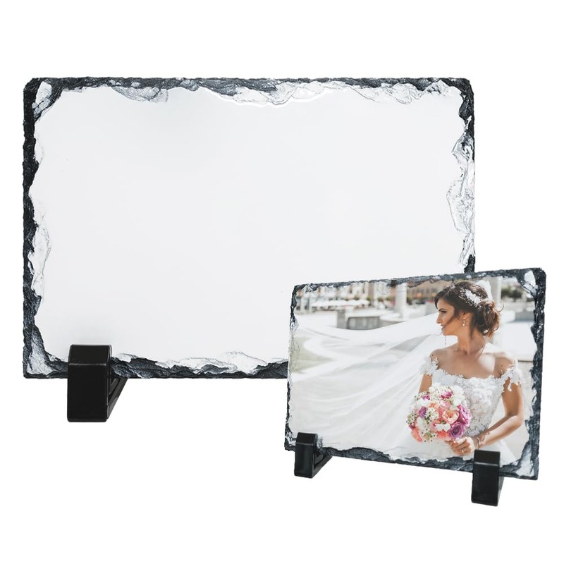 MR.R Sublimation Blanks Rectangular Rock Slate Photo Plaque Picture Frame,
