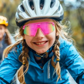 X-TIGER Polarized Kids Sunglasses Youth Baseball Sunglasses UV400 Boys Girls Sports Sun Glasses for Softball Cycling Scooter