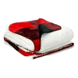 Pink Sherpa Blanket Color Plaid Dog Logo Red Cozy 50”x60” Super Soft New