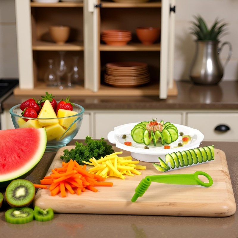 Cucumber Slicer, Carrot slicer, Green Spiral Slicer Portable Potato Slicer