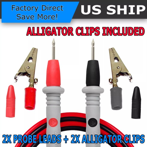 Kumbala Multimeter Test Leads for Fluke Meter Electrical Alligator Clip