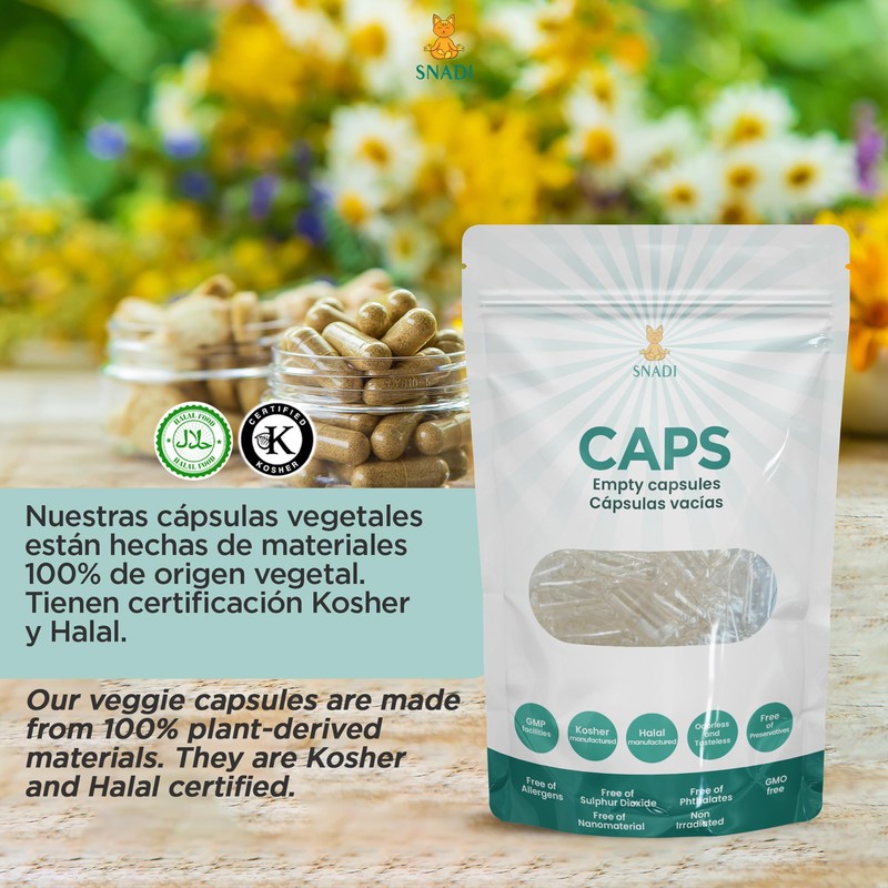 Empty Capsules 0 Vegan - Pack of 1000 Empty Capsules