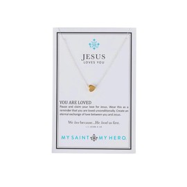 My Saint My Hero Jesus Loves You Necklace - Gold/Silver