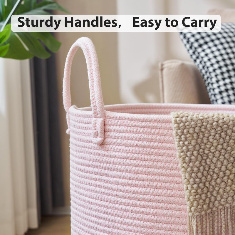 YOUDENOVA Laundry Hamper Basket, Woven 58L Tall Laundry Basket for