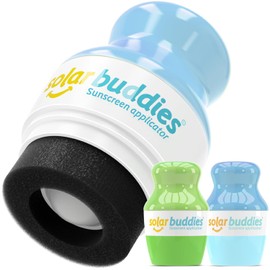 Solar Buddies Sunscreen Applicator - Full Green & Blue Duo- BPA-Free Refillable Roll on Sponge Sunscreen,Suncream & Lotion Applicator For Kids,Adults & Families Holds 3.4fl oz,Perfect Size for Travel