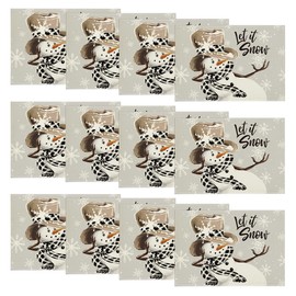 Artoid Mode Grey Snowman Snowflakes Let it Snow Winter Placemats Set of 12, 12x18 Inch Seasonal Christmas Table Mats for Party Kitchen Dining Decoration