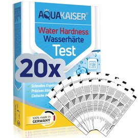 Water Hardness Test Strips °dH - Pack of 20 - Individually Sealed - Made in Germany - Water Hardness Test for Drinking Water, Pool, Aquarium, Dishwasher
