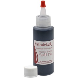 ExtraMark Premium Stamp Refill Ink for Self-Inking Stamps and Stamp Pads, 60 ml, Dark Yellow Color Ink.