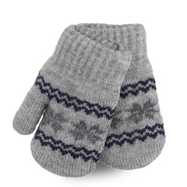 Mealah Winter Knit-Mittens Gloves for Kids - Winter Warm Fleece Lining with Anti-Loss String Gloves 0-2Years