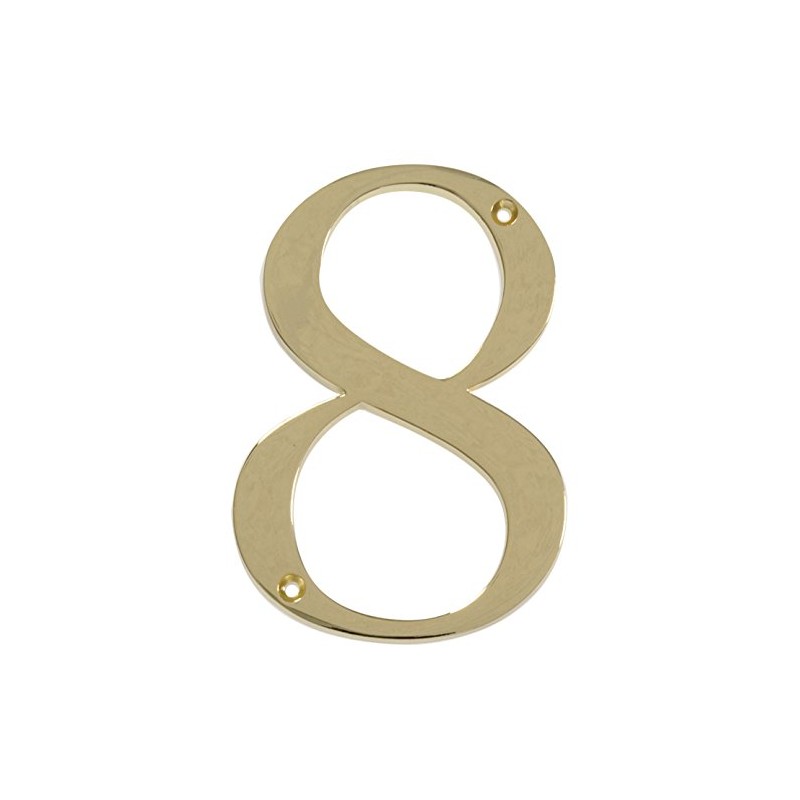 Distinctions by Hillman 843158 4-Inch Flush-Mount Polished Brass House Number
