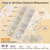 2 Boxes Flatback Glass and Resin Rhinestones with Tweezers and