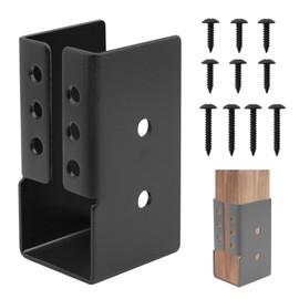Andorm 4 Pack 2X4 Concealed Joist Hanger Bracket for Wood, Pergola Rafter Bracket 2 x 4 Powder Coated Black with Screws for Beam/Swing/Handrail/Fence