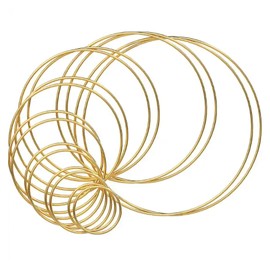 4 Pack 2/4/6/8/10/12/14/16inch Large Metal Floral Hoop,Wreath Macrame Gold Craft Hoop Rings, Macrame Hoop Wreath for Dream Catcher Metal Crafts and DIY Wall Hanging Crafts(4 x 2inch Hoop )