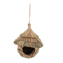 Kisangel Hand-Woven Birdhouse: Mini Bird House for Hummingbirds Swallow - Straw Hummingbird Swing Nest for Outside Hanging