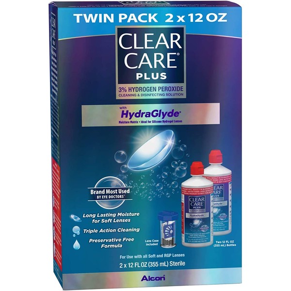 Clear Care Cleaning & Disinfection Solution-12 oz, Twin Value Pack (Pack of 4)