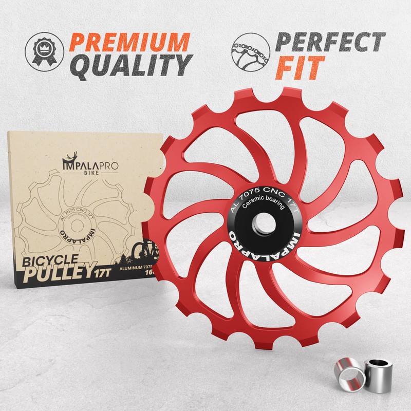 IMPALAPRO Bicycle Shift Rollers 15T/17T AL7075 CNC with Ceramic Bearings