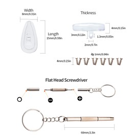 Air Chamber Eyeglass Nose Pads with Soft Silicone – Screw-in Replacement Set with 3-in-1 Micro Screwdriver – Plastic Backbone for Secure Fit & All-Day Comfort (8)