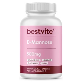 BESTVITE BESTVITE D-Mannose 500mg (240 Vegetarian Capsules) - No Stearates - No Fillers - Vegan - Non GMO - Gluten Free - Corn Free