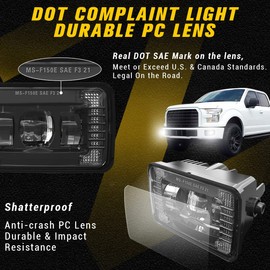 Z-OFFROAD New LED Fog Lights Assembly DOT Approved w/White DRL Compatible with Ford F150 2015 2016 2017 2018 2019 2020-1 Pair Black