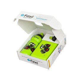 Fizzii Gift Set Tractor Lunch Set (600 ml Drinking Bottle + Lunch Box + Replacement Drinking Cap in High-Quality Gift Box)