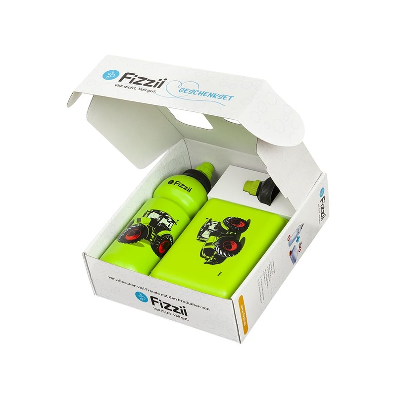 Fizzii Gift Set Tractor Lunch Set (600 ml Drinking Bottle