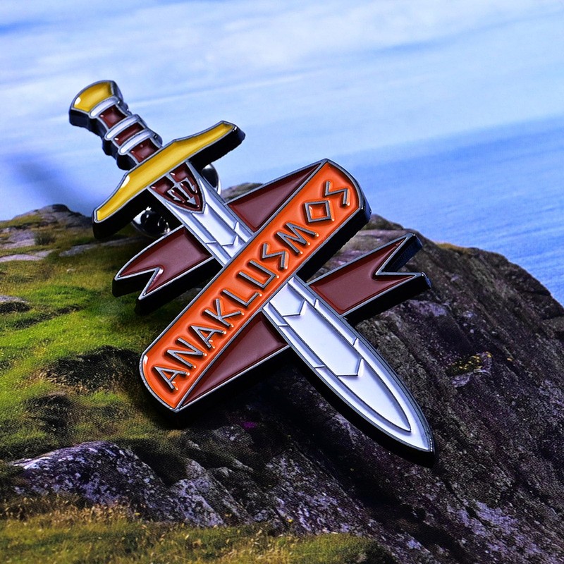 Riptide Sword Pin Badge Anaklusmos for Percy Jackson Fans, Large