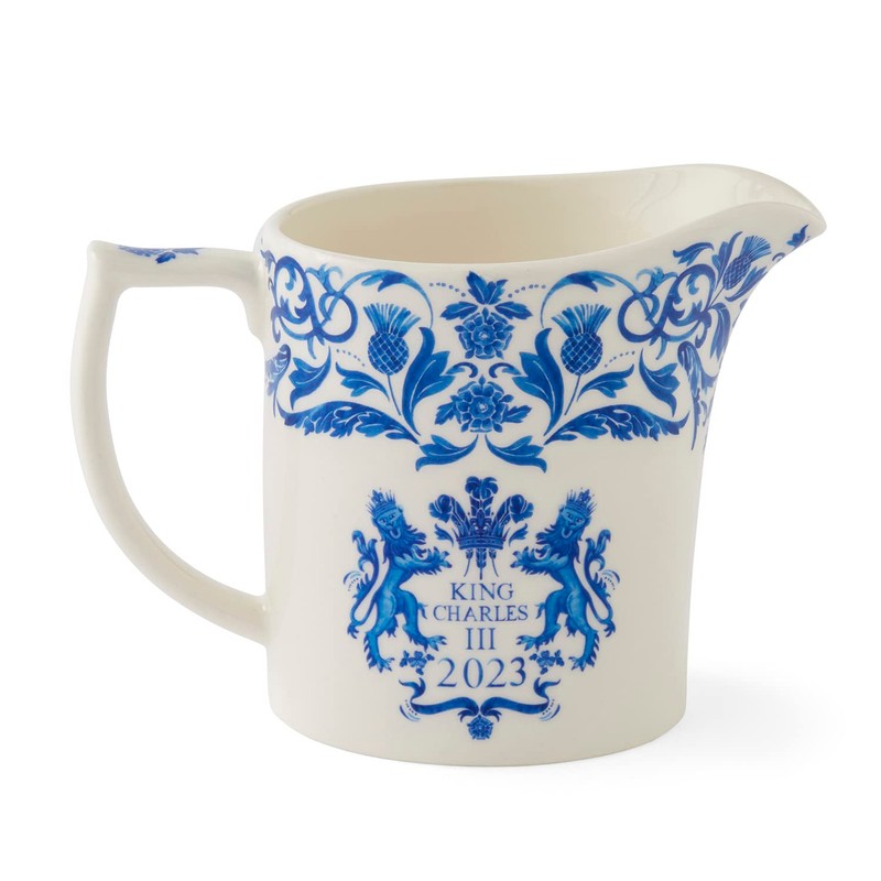Spode King Charles III Coronation Cream Milk Jug 280l, Blue