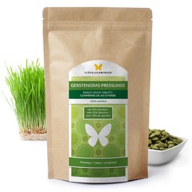 1 kg barley grass pressings with 30% spirulina, raw food quality, tablets of 500 mg from young grasses, gentle processing at low temperatures (1000 g)